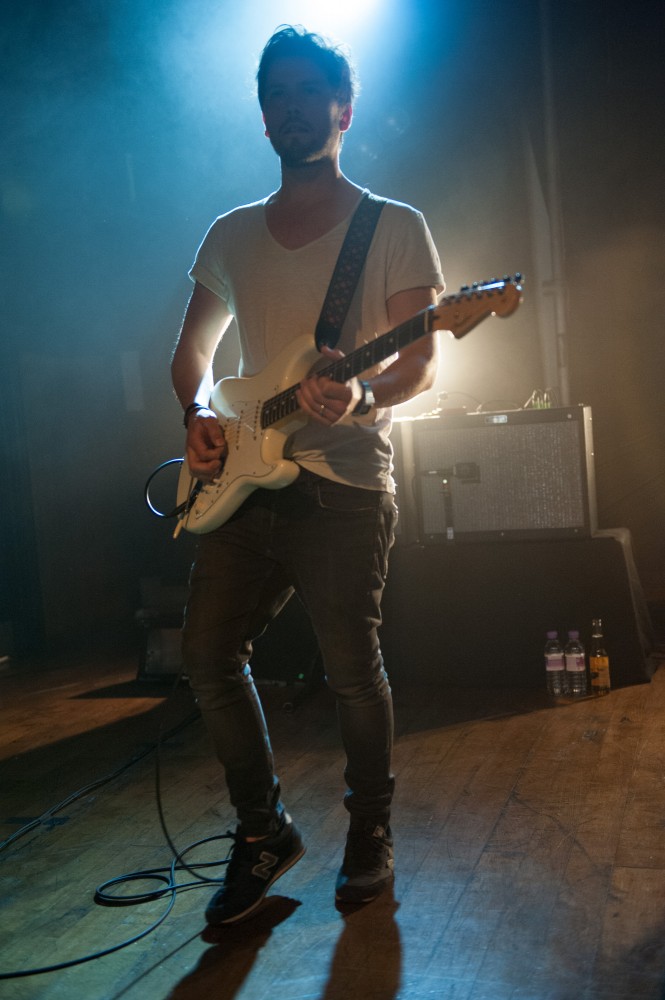 Guitarist Rob Windram of English-Australian band Sunset Sons performing at a sold out show at Scala, King's Cross,  London, England, UK on Tuesday 12th May 2015. The band have been listed as one of The BBC's Sound of 2015.