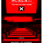 Scala cinema graphic image in black and red
