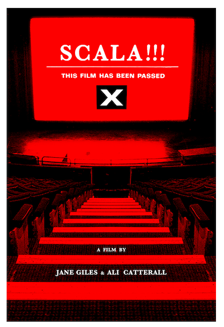Scala cinema graphic image in black and red